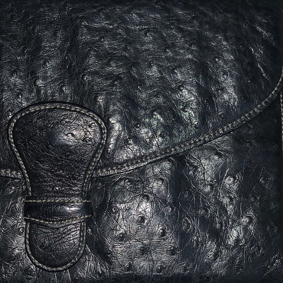 VTG Donna ELISSA Genuine OSTRICH Leather RARE Convertible clutch! - Picture 10 of 13